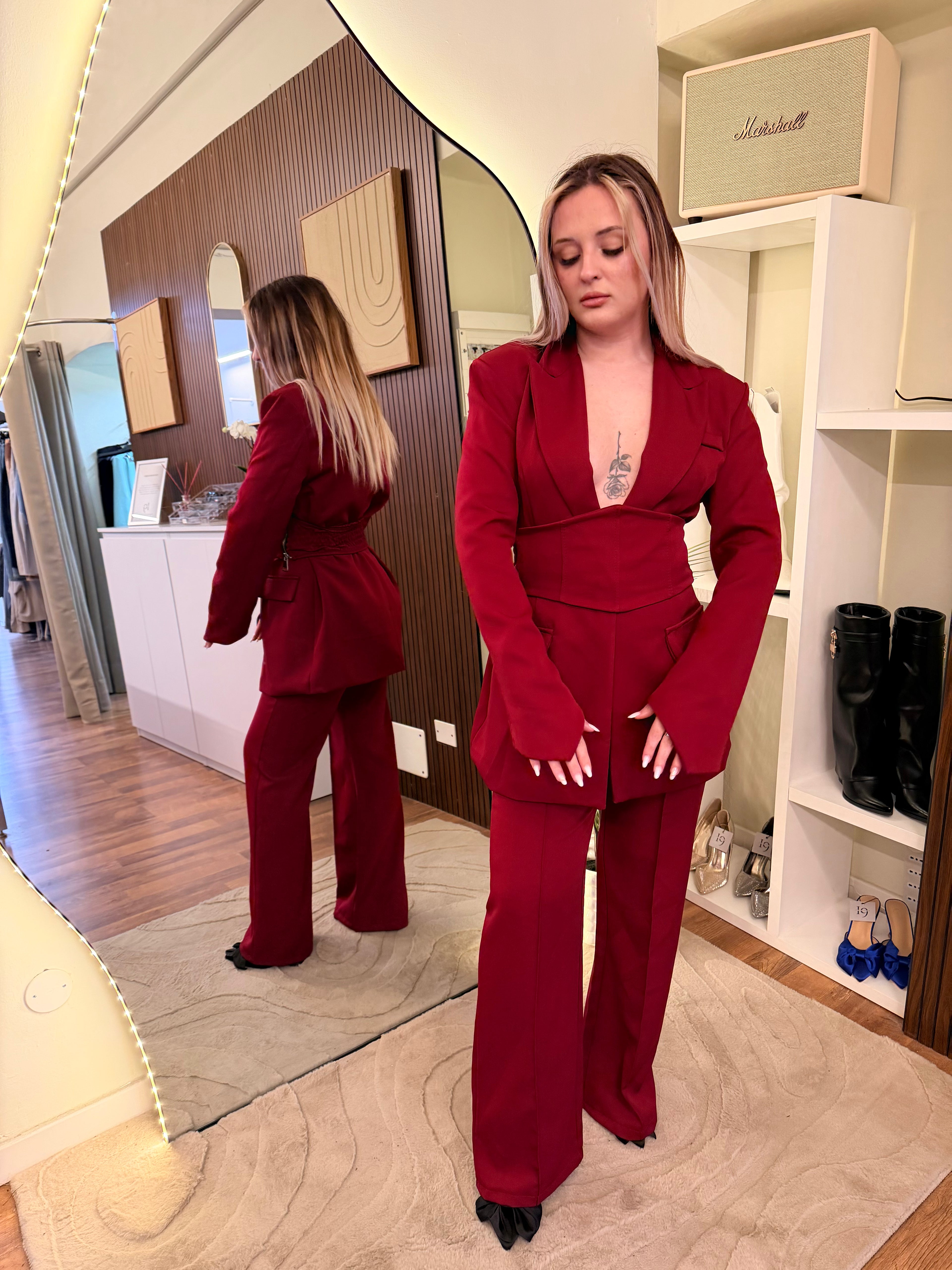 Tailleur Luna bordeaux