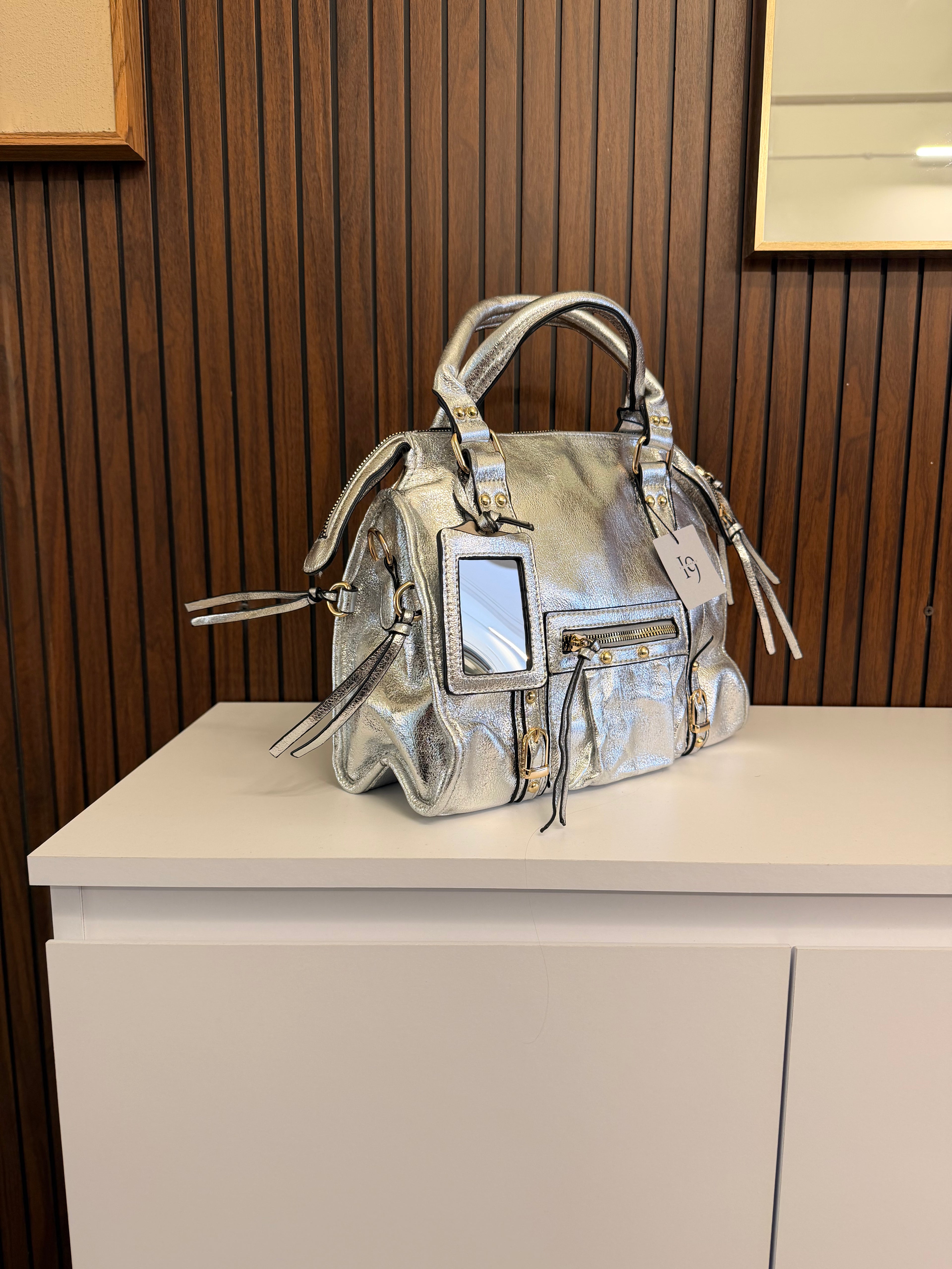 Borsa Mirror argento