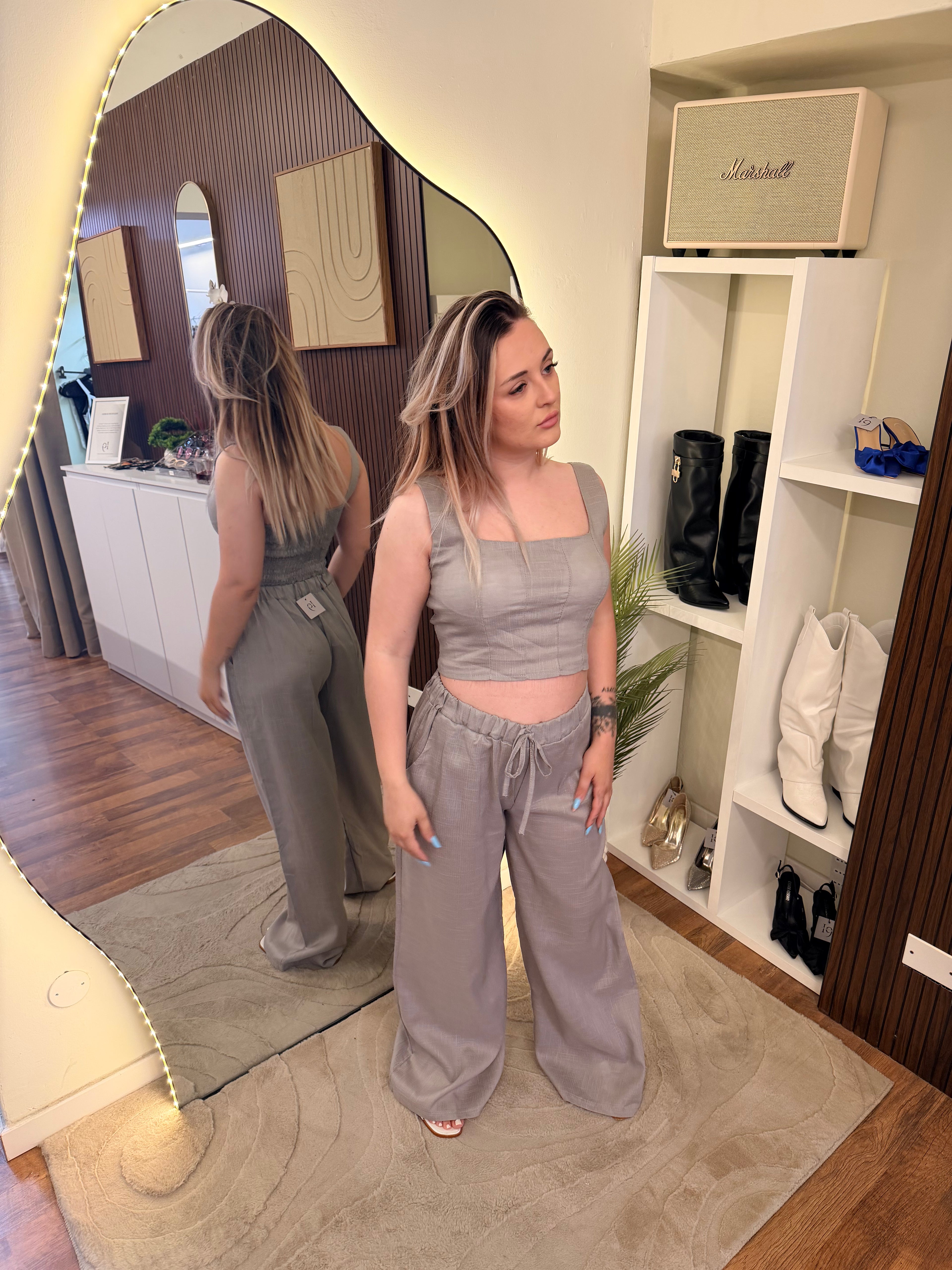 Completo Lino grigio