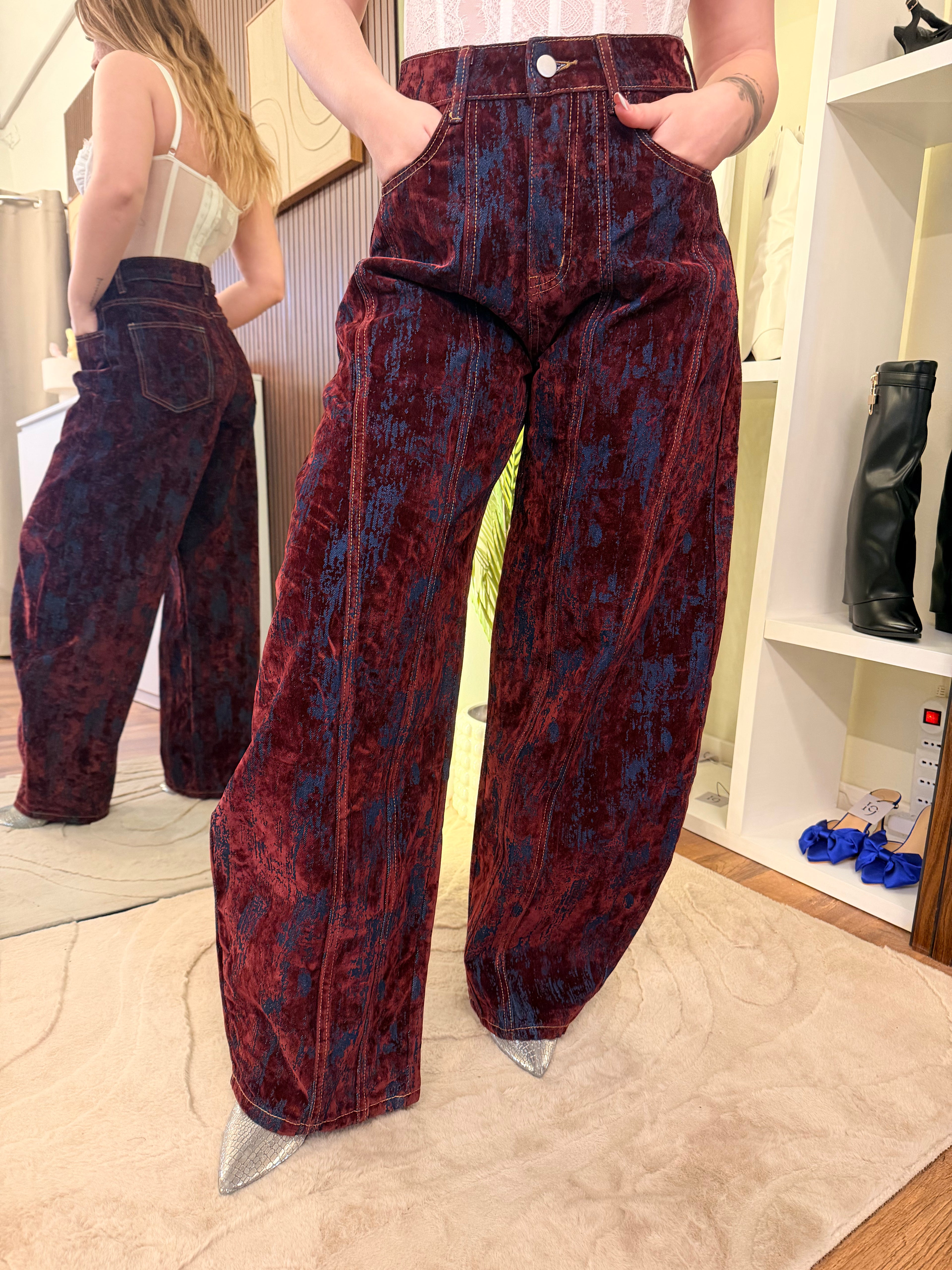 Jeans Sonya bordeaux