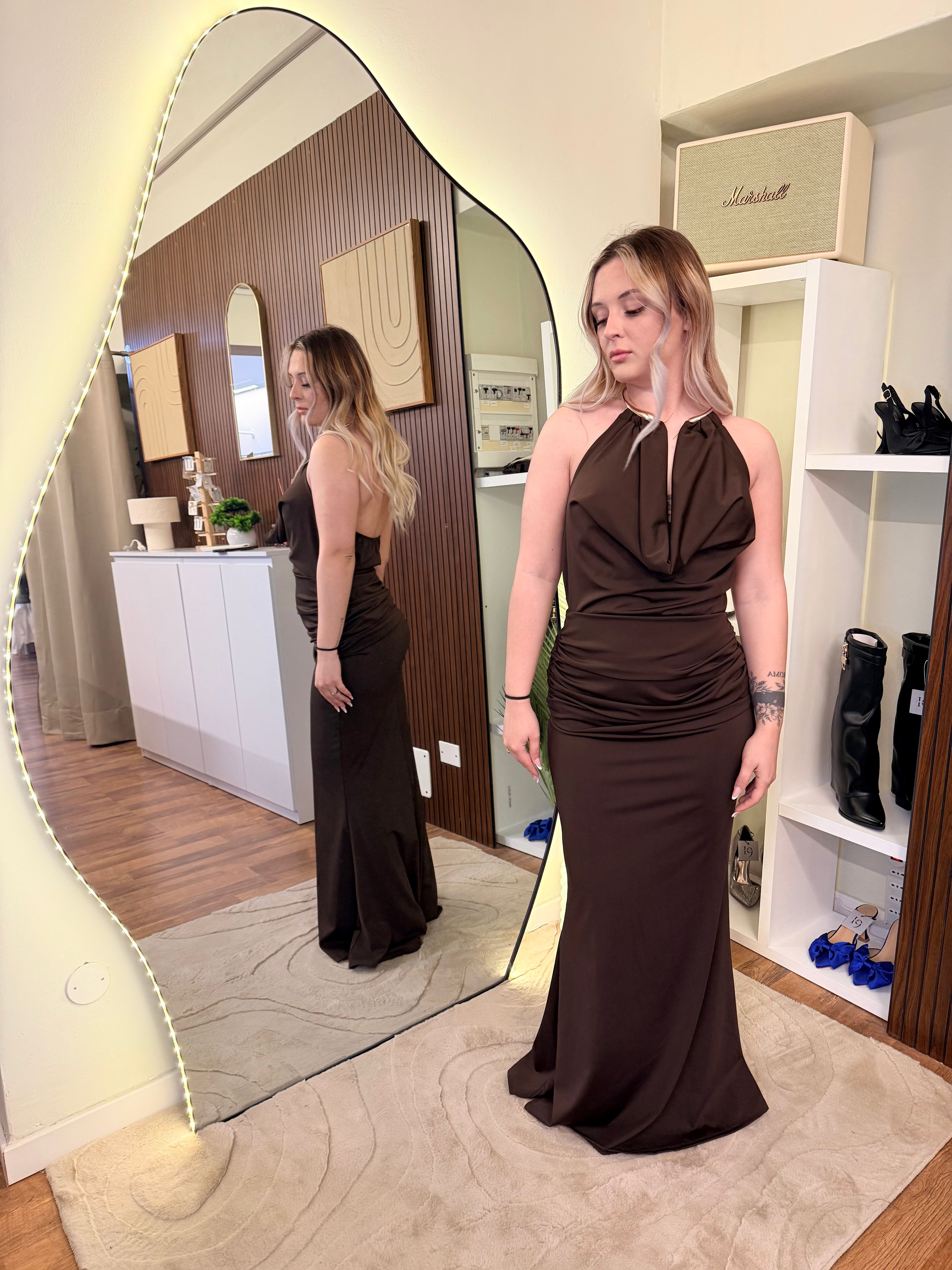 Vestito lungo marrone